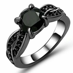 3 for 10  CZ Black Topaz, Black Rhodium Plated S8